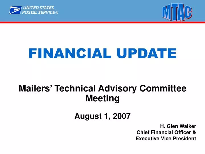 mailers technical advisory committee meeting august 1 2007