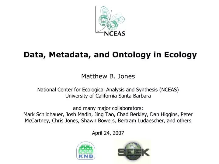 data metadata and ontology in ecology