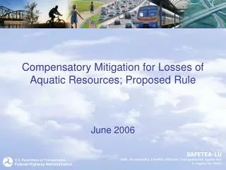 Compensatory Mitigation for Losses of Aquatic Resources; Proposed Rule