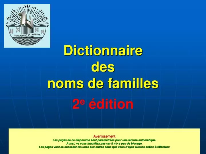 dictionnaire des noms de familles