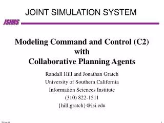 Modeling Command and Control (C2) with Collaborative Planning Agents