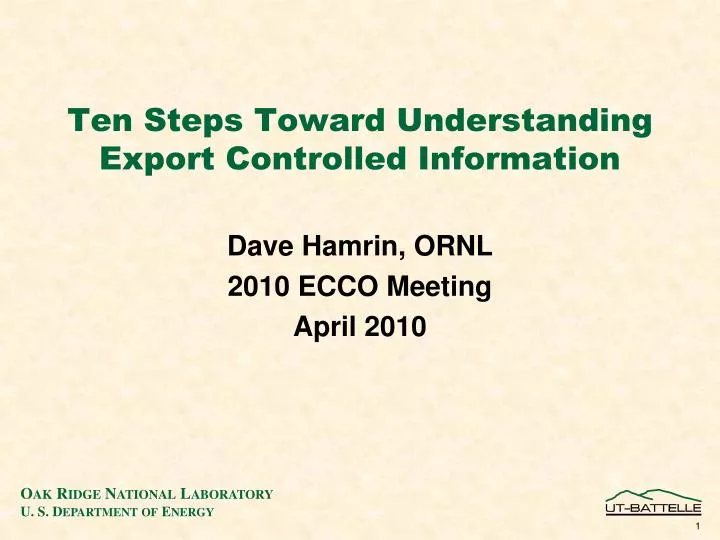 ten steps toward understanding export controlled information