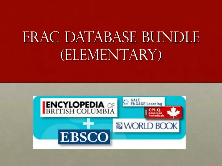 erac database bundle elementary