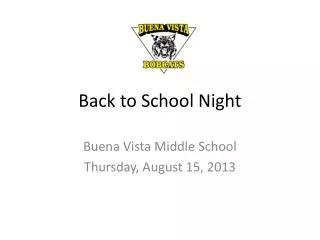 Back to School Night