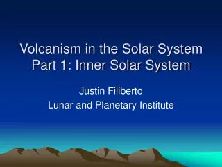 Volcanism in the Solar System Part 1: Inner Solar System