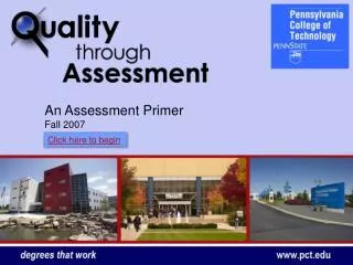 An Assessment Primer Fall 2007