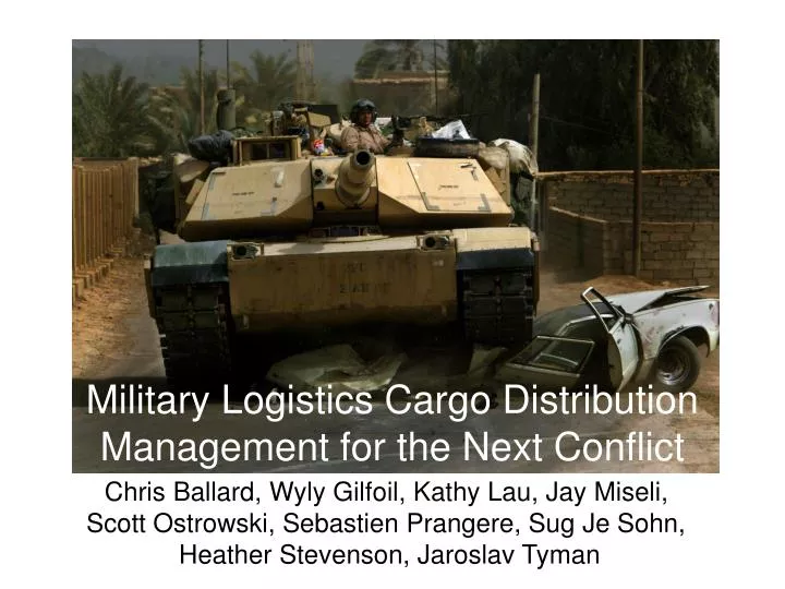 military logistics cargo distribution management for the next conflict