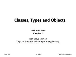 Classes, Types and Objects