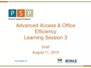 Advanced Access &amp; Office Efficiency Learning Session 3