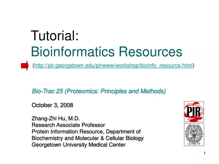 tutorial bioinformatics resources