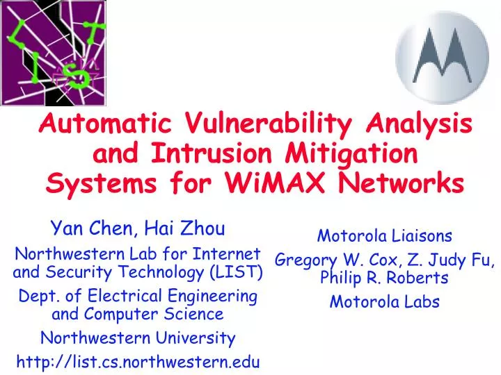 automatic vulnerability analysis and intrusion mitigation systems for wimax networks