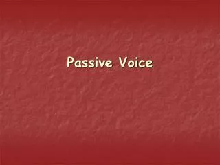 passive voice