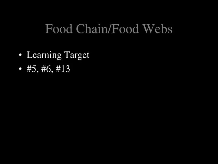 food chain food webs