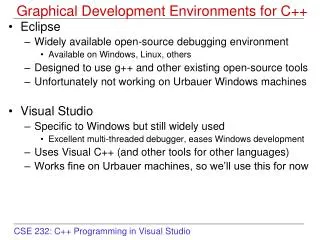 Graphical Development Environments for C++