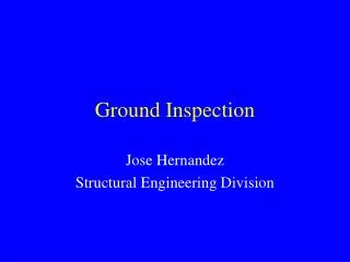 Ground Inspection