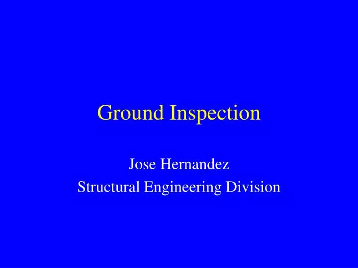 ground inspection