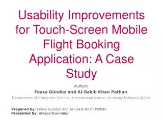 Usability Improvements for Touch-Screen Mobile Flight Booking Application: A Case Study