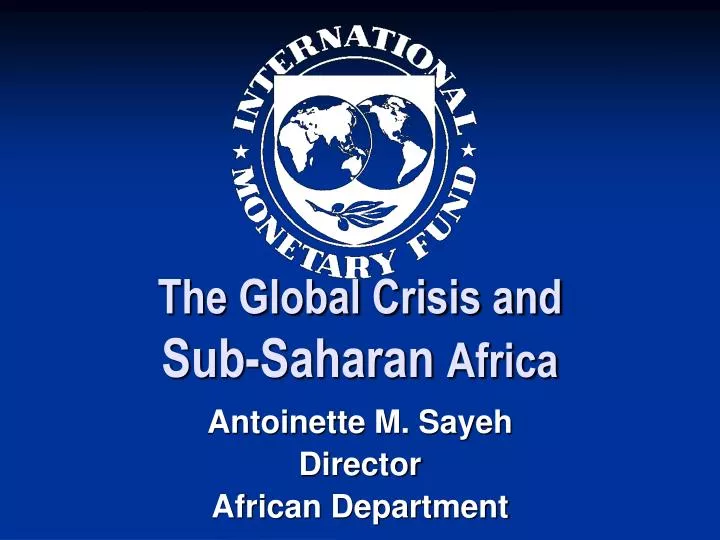 the global crisis and sub saharan africa