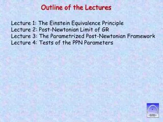 Outline of the Lectures