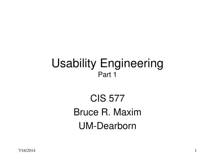 usability engineering part 1