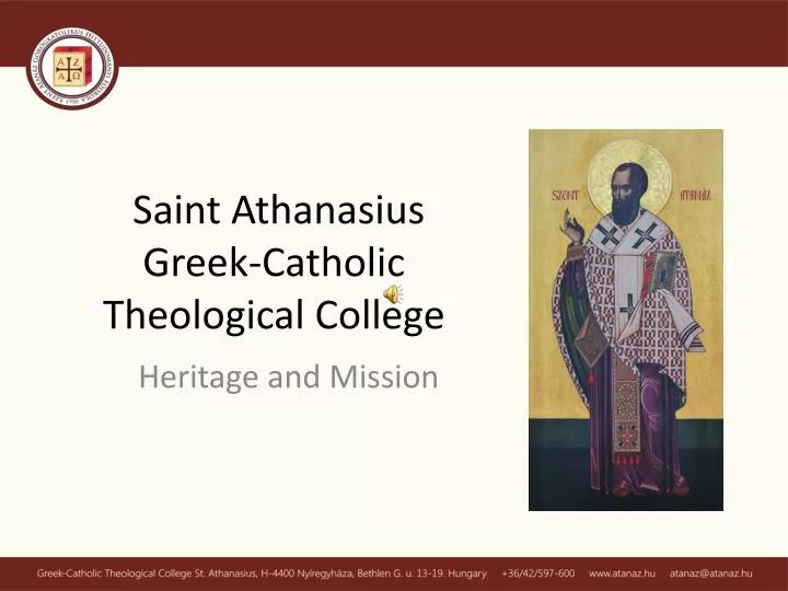 saint athanasius greek catholic theological college