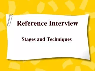 Reference Interview