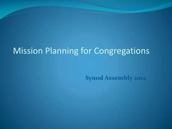 mission planning for congregations