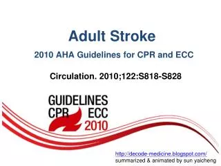 Adult Stroke 2010 AHA Guidelines for CPR and ECC