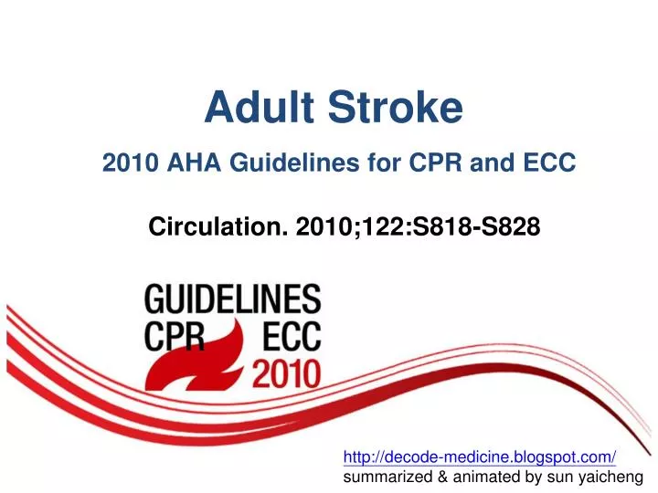 adult stroke 2010 aha guidelines for cpr and ecc