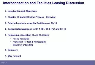 Interconnection and Facilities Leasing Discussion