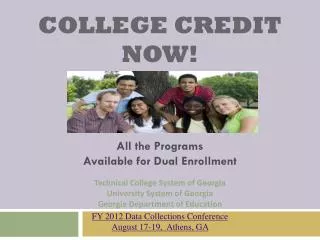 COLLEGE CREDIT NOW!