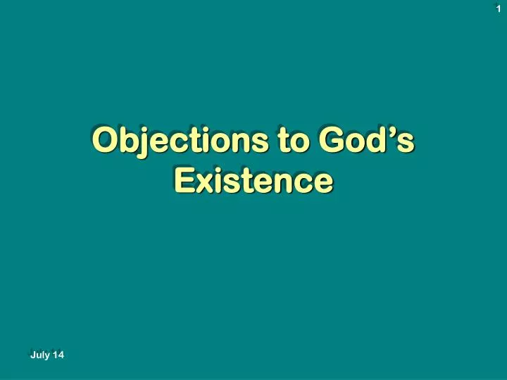 objections to god s existence