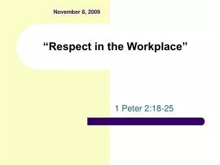 “Respect in the Workplace”