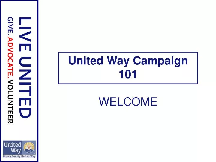 united way campaign 101 welcome