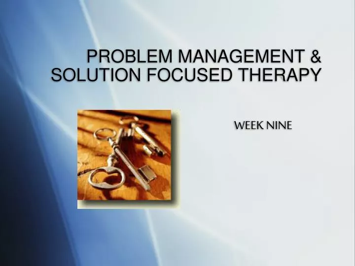 problem management solution focused therapy