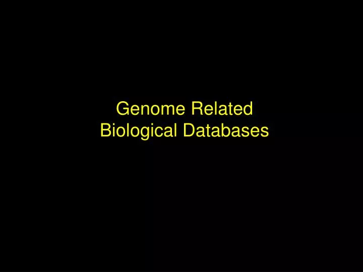 genome related biological databases
