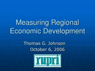 measuring regional economic development