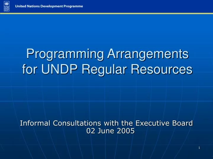 programming arrangements for undp regular resources
