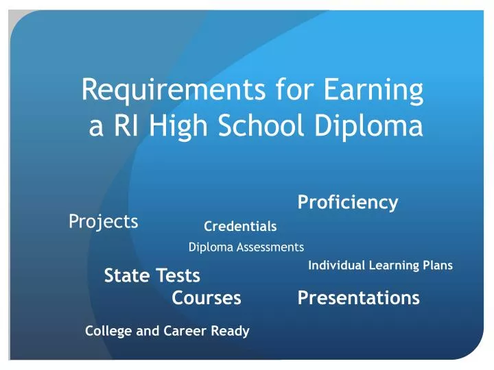 requirements for earning a ri high school diploma
