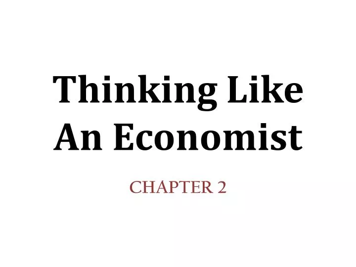 thinking like an economist