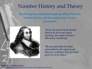 Number History and Theory
