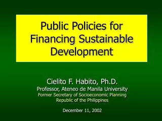 Public Policies for Financing Sustainable Development
