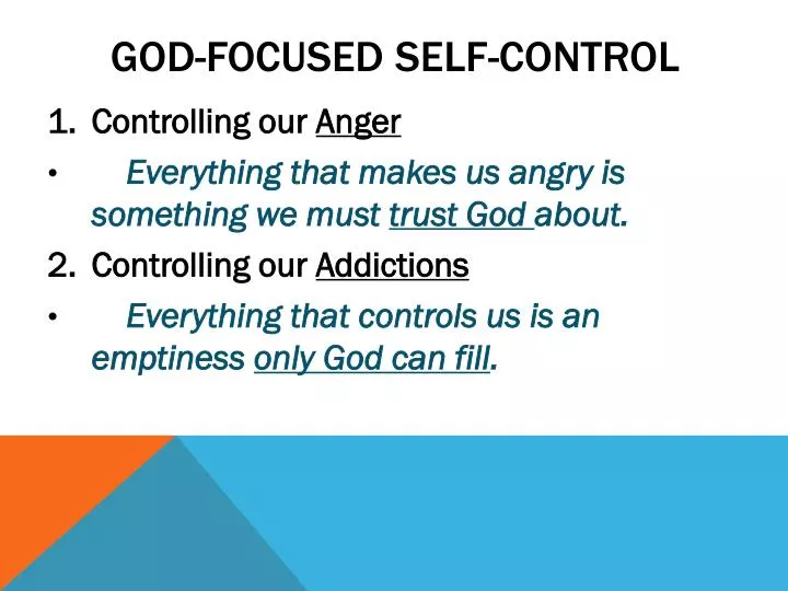 god focused self control