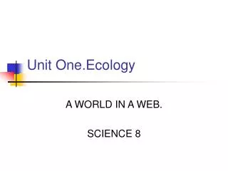 Unit One.Ecology