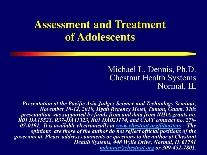 assessment and treatment of adolescents