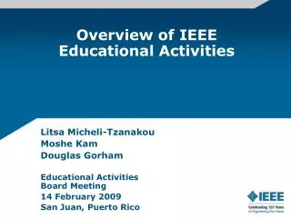Overview of IEEE Educational Activities