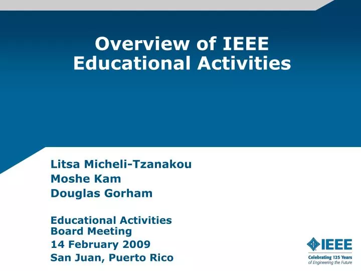 overview of ieee educational activities
