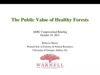 The Public Value of Healthy Forests