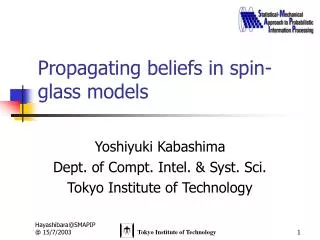 Propagating beliefs in spin-glass models