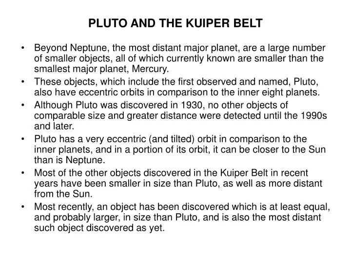 pluto and the kuiper belt